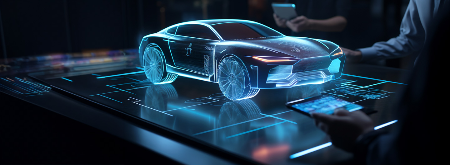 3D Design zur Illustration eines Fahrzeugs
