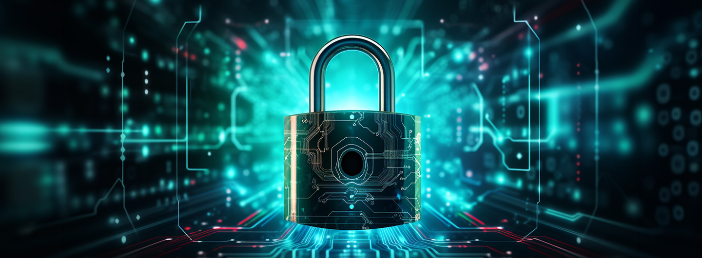 Grafische Darstellung von IT Sicherheit als Schloss