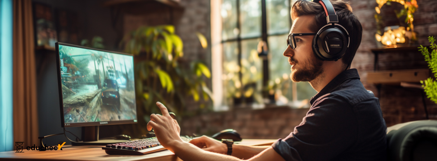 eSport Management Ausbildung: Profi Gamer sitzt vor Computer