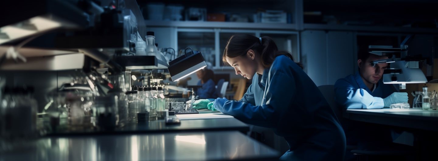Studenten arbeiten und forschen in einem Labor